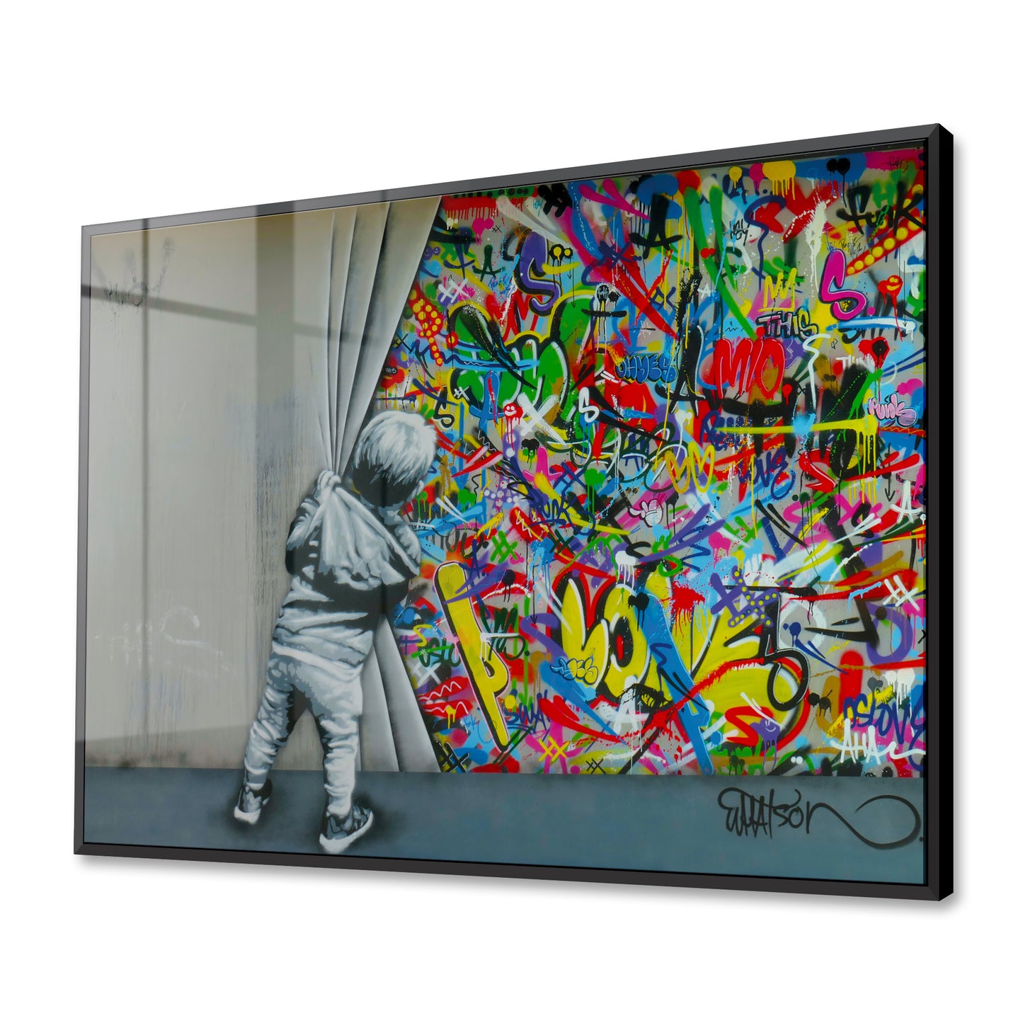 Behind the Curtain Graffiti Acrylic Art Print