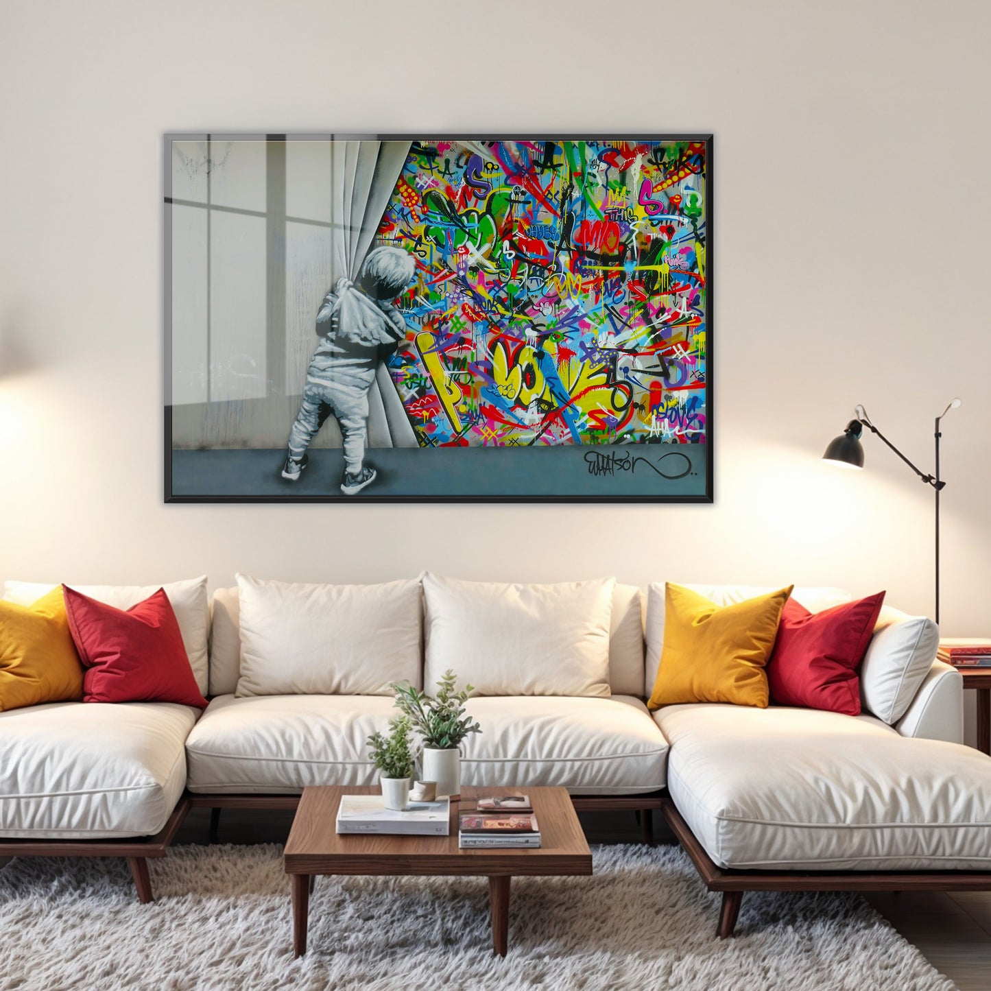 Behind the Curtain Graffiti Acrylic Art Print