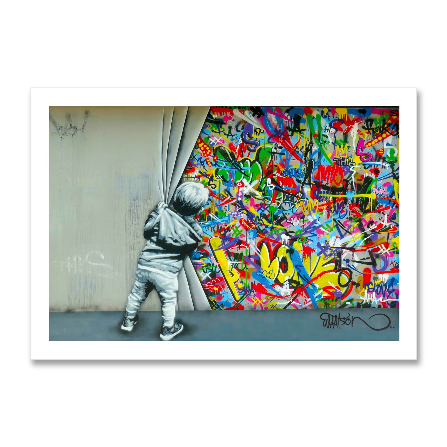 Behind the Curtain Graffiti Art Print