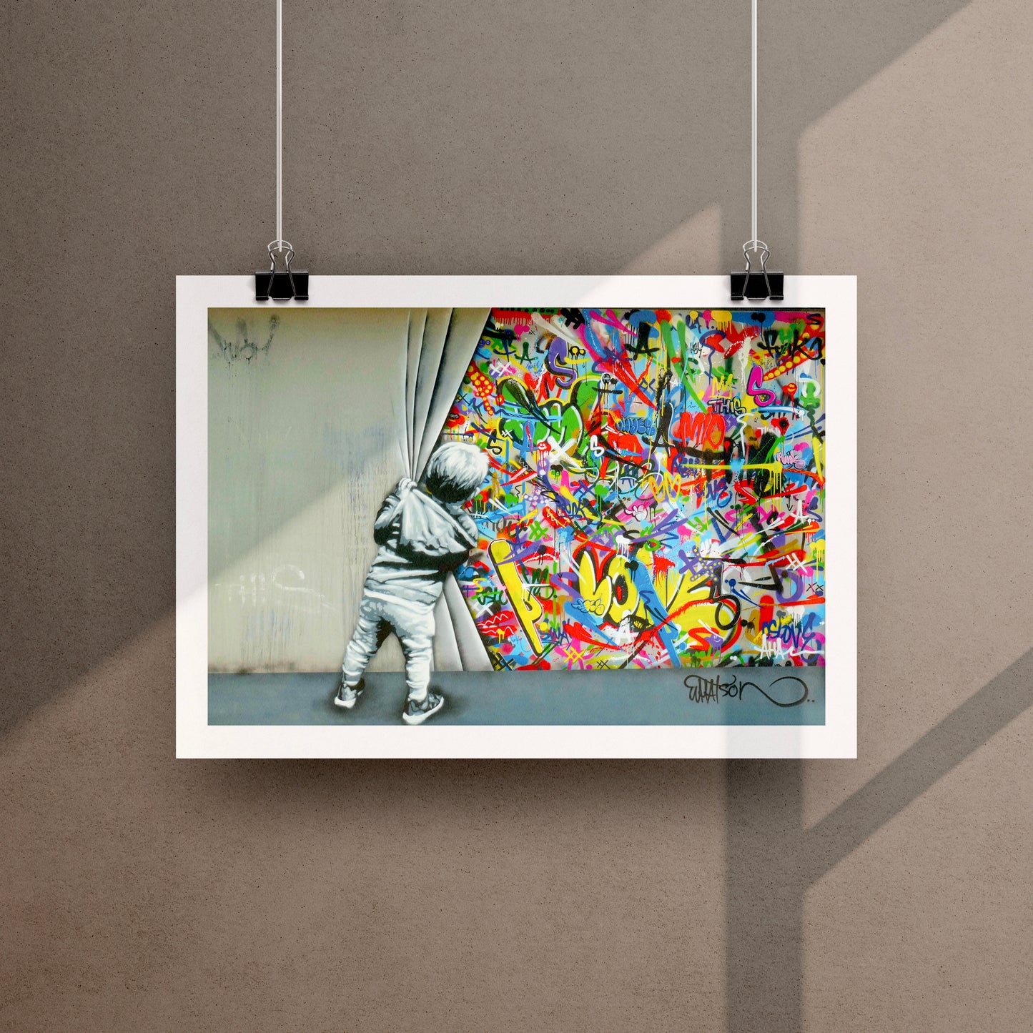 Behind the Curtain Graffiti Art Print