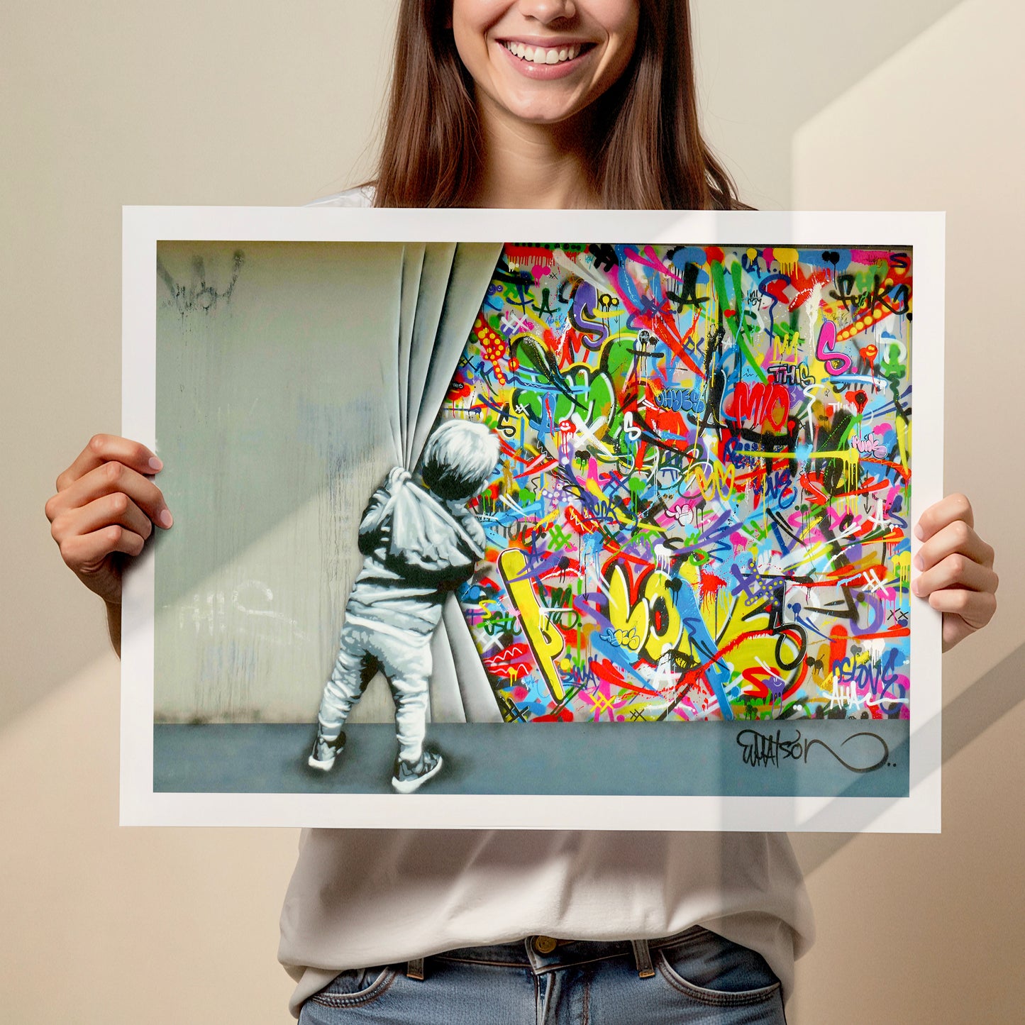 Behind the Curtain Graffiti Art Print