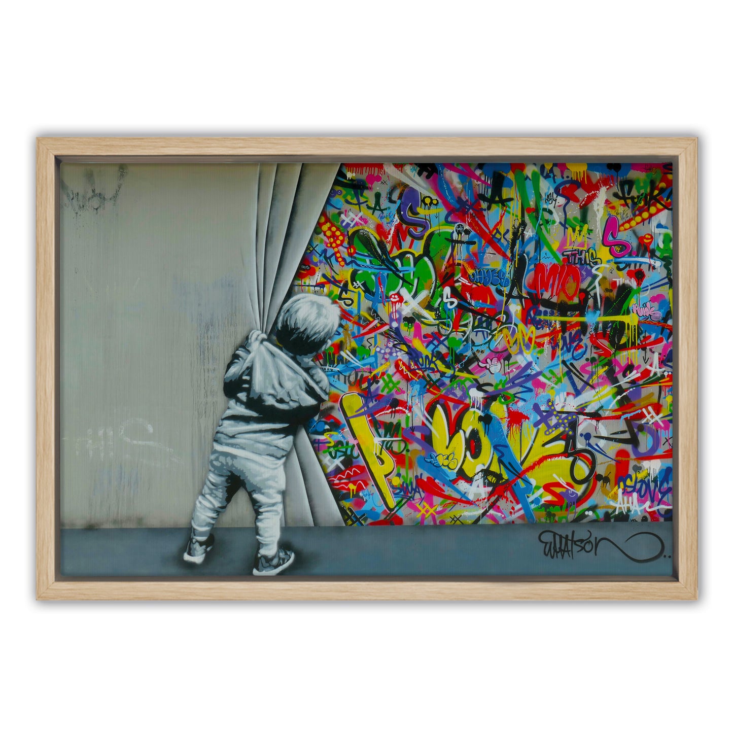 Behind the Curtain Graffiti Canvas Art