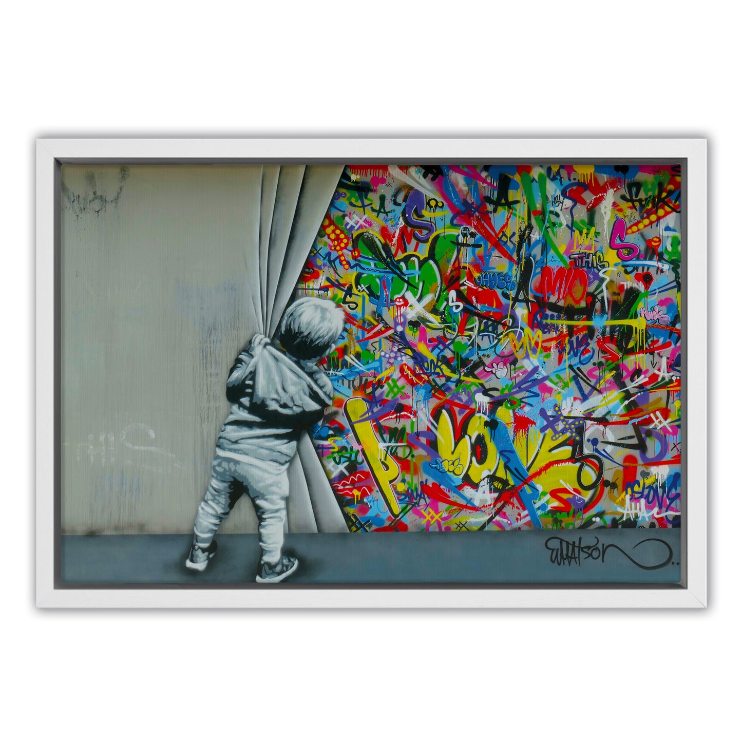 Behind the Curtain Graffiti Canvas Art Print