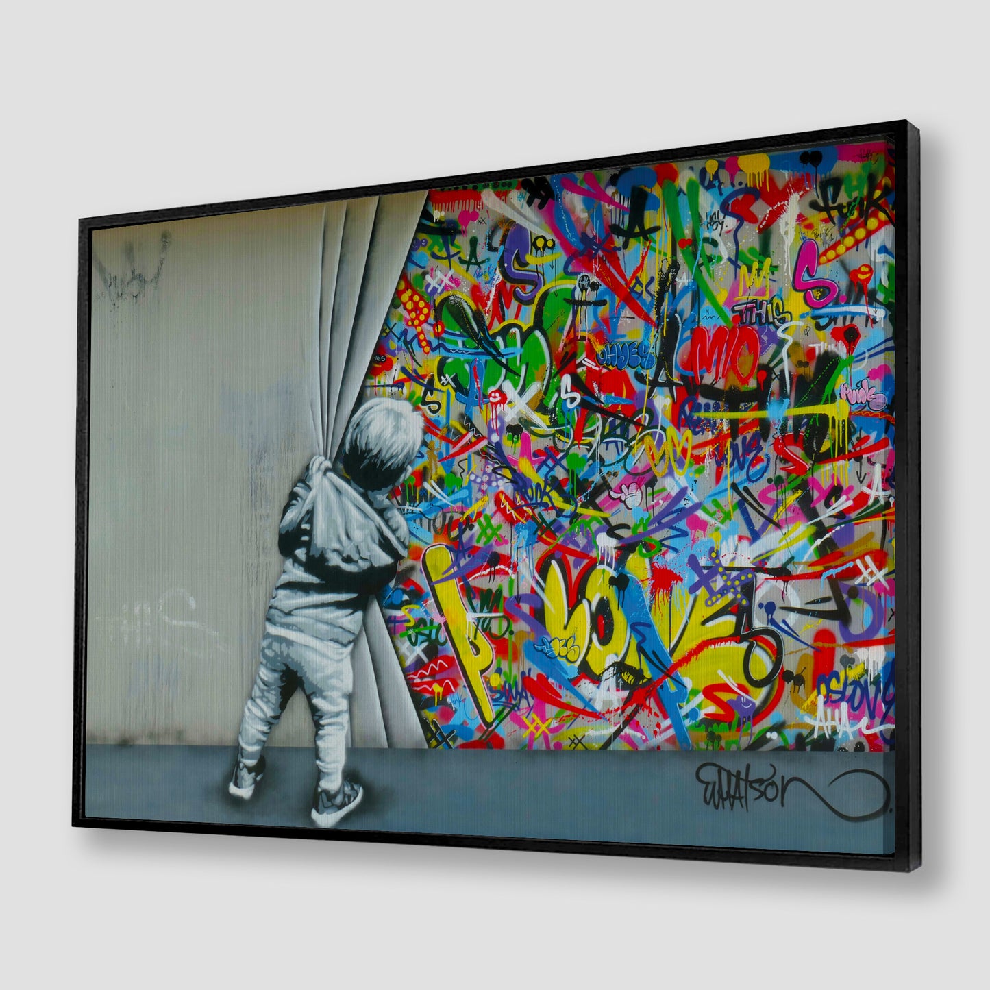 Behind the Curtain Graffiti Canvas Art