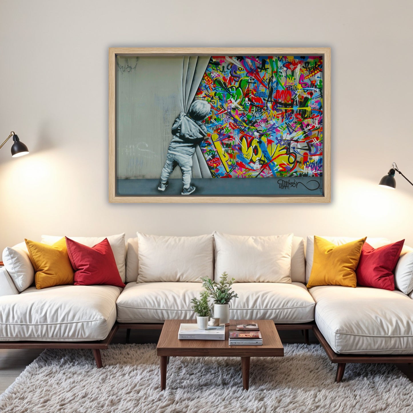 Behind the Curtain Graffiti Canvas Art