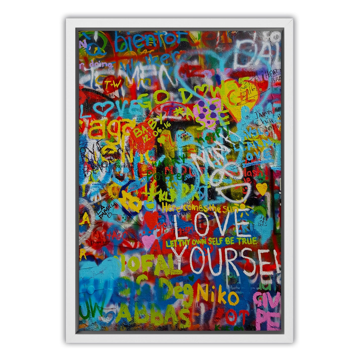 Love Yourself Graffiti Canvas Art Print