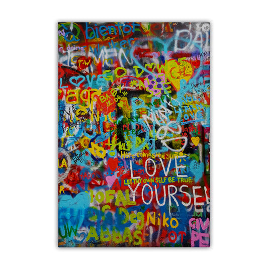 Love Yourself Graffiti Canvas Art