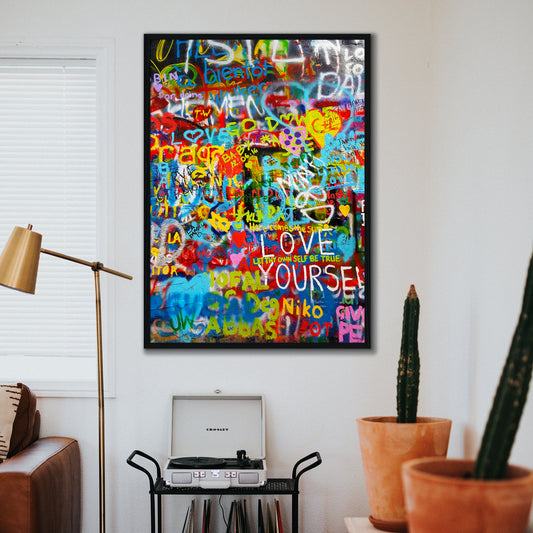 Love Yourself Graffiti Canvas Art