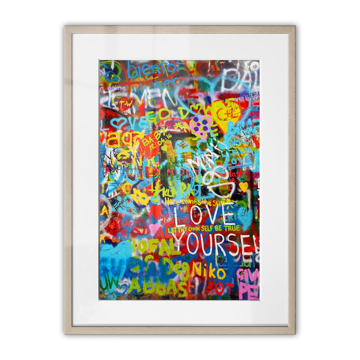 Love Yourself Graffiti Framed Art Print