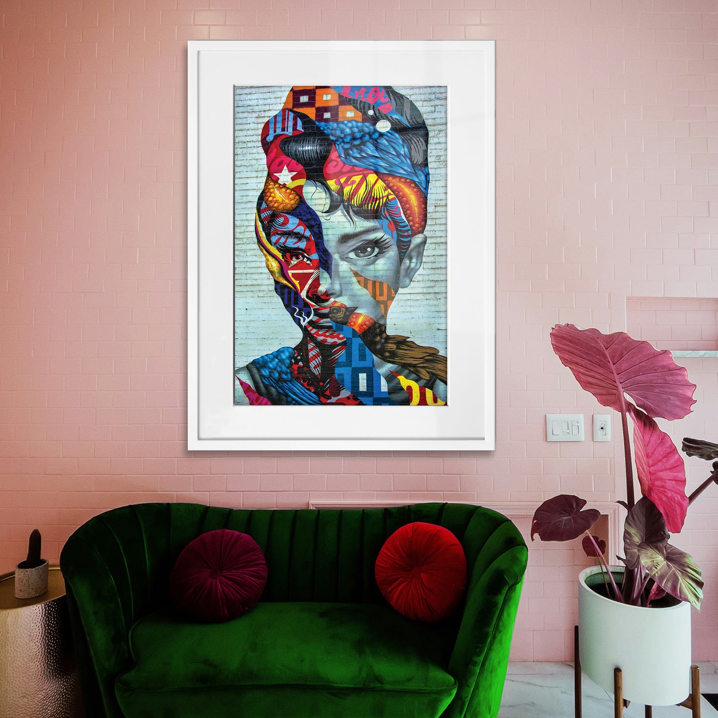 Audrey Hepburn Abstract Framed Art Print