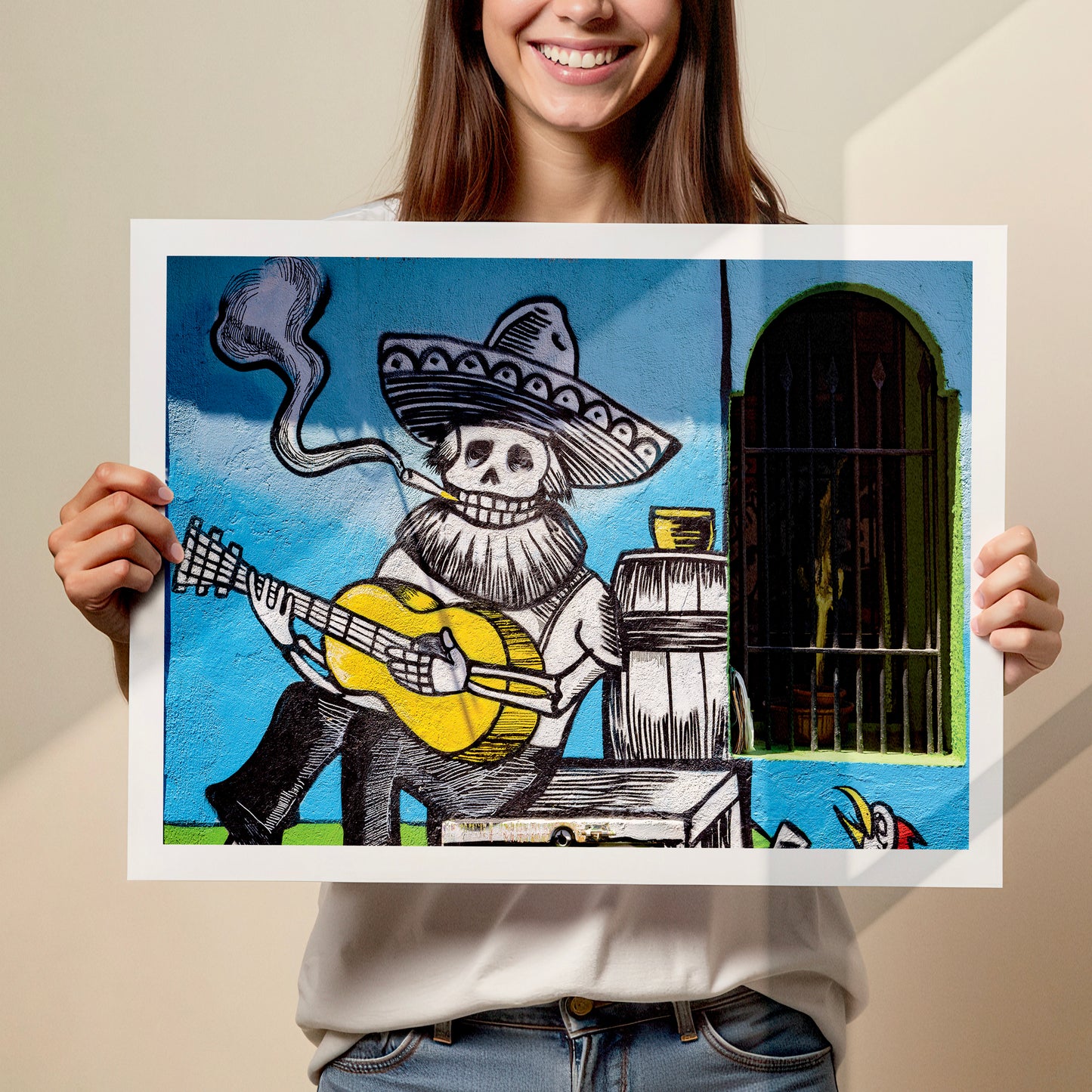 Bones Plays Guitar Art Print