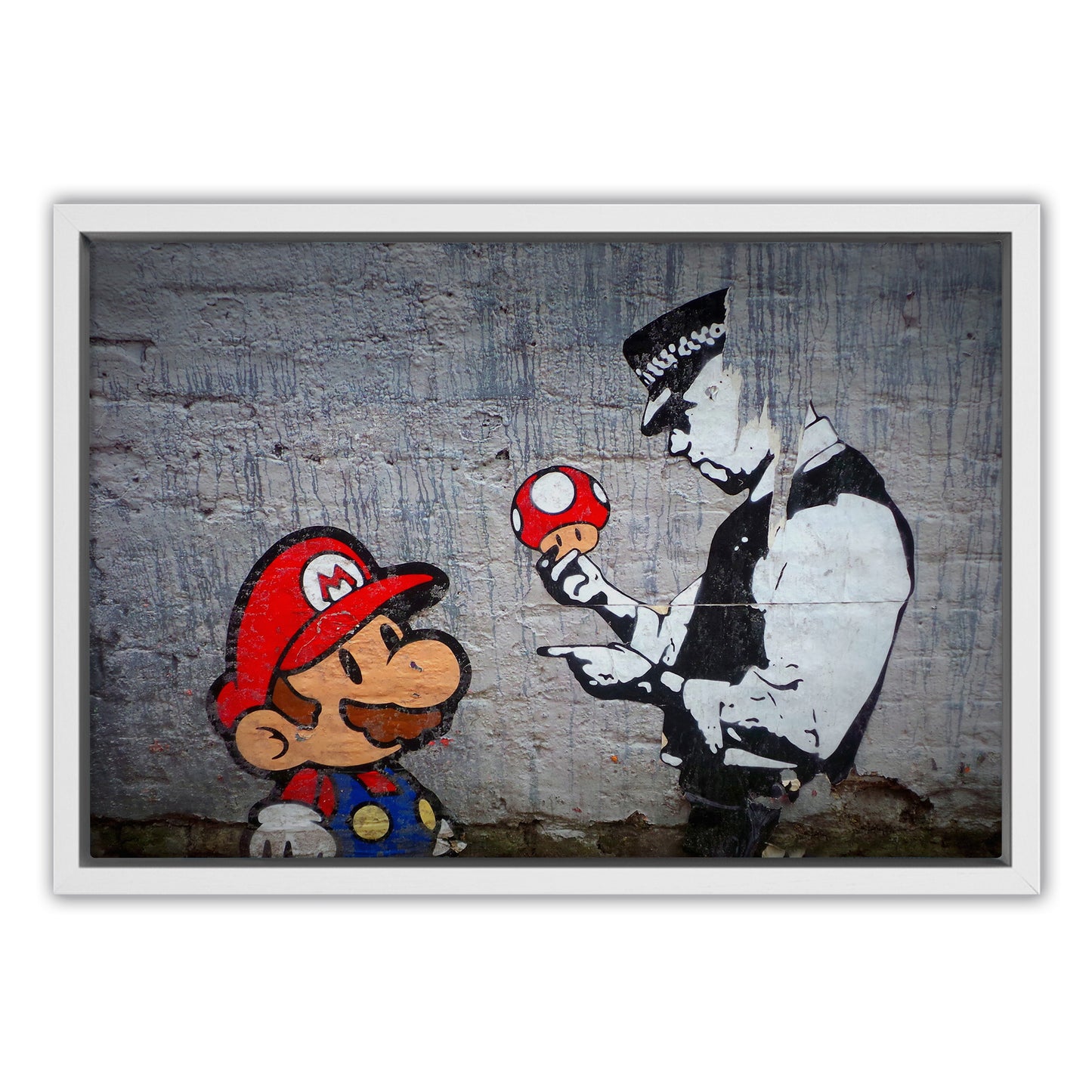 Mario and the Policeman Canvas Art Print