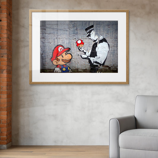 Mario and the Policeman Framed Art Print