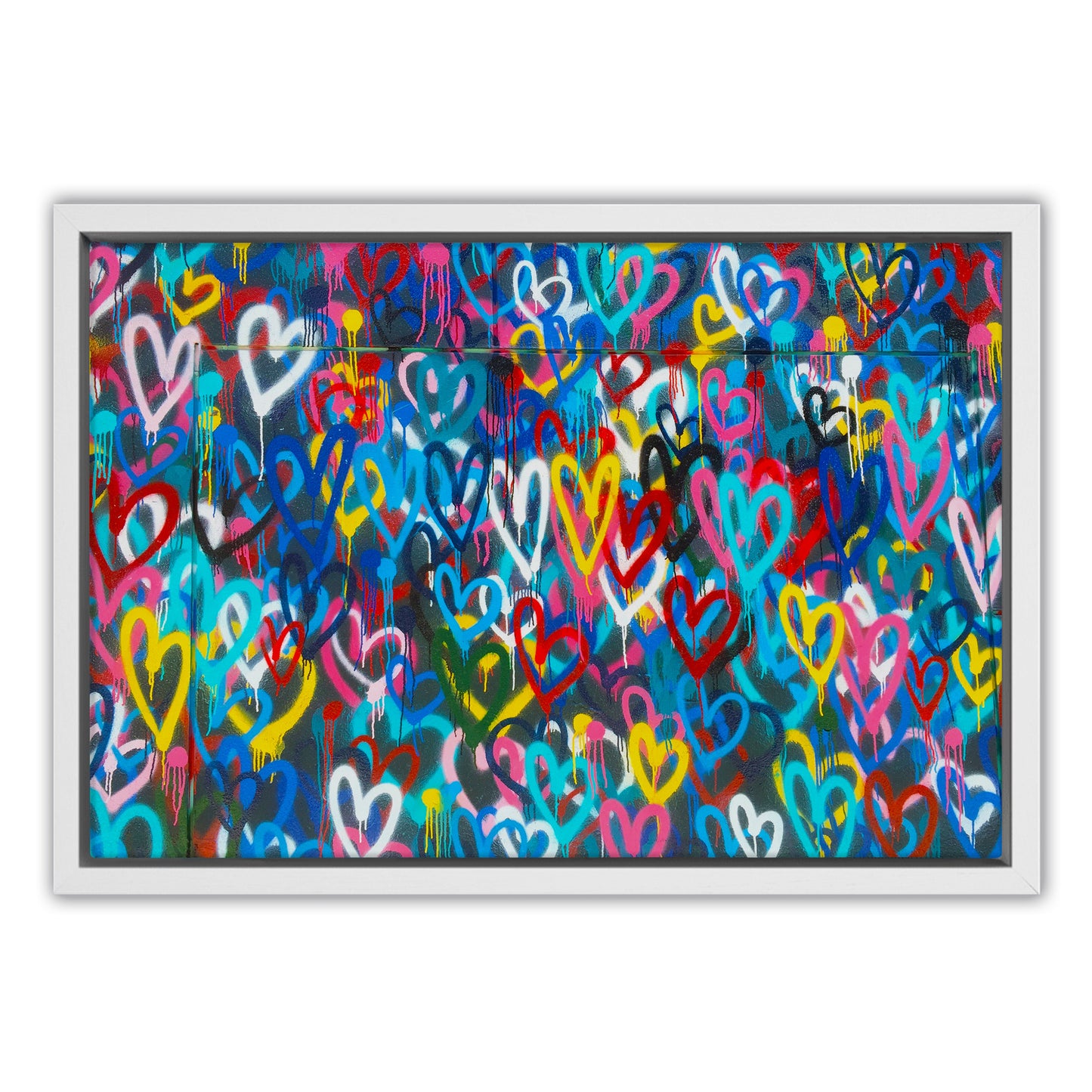 Love Hearts Graffiti Canvas Art Print