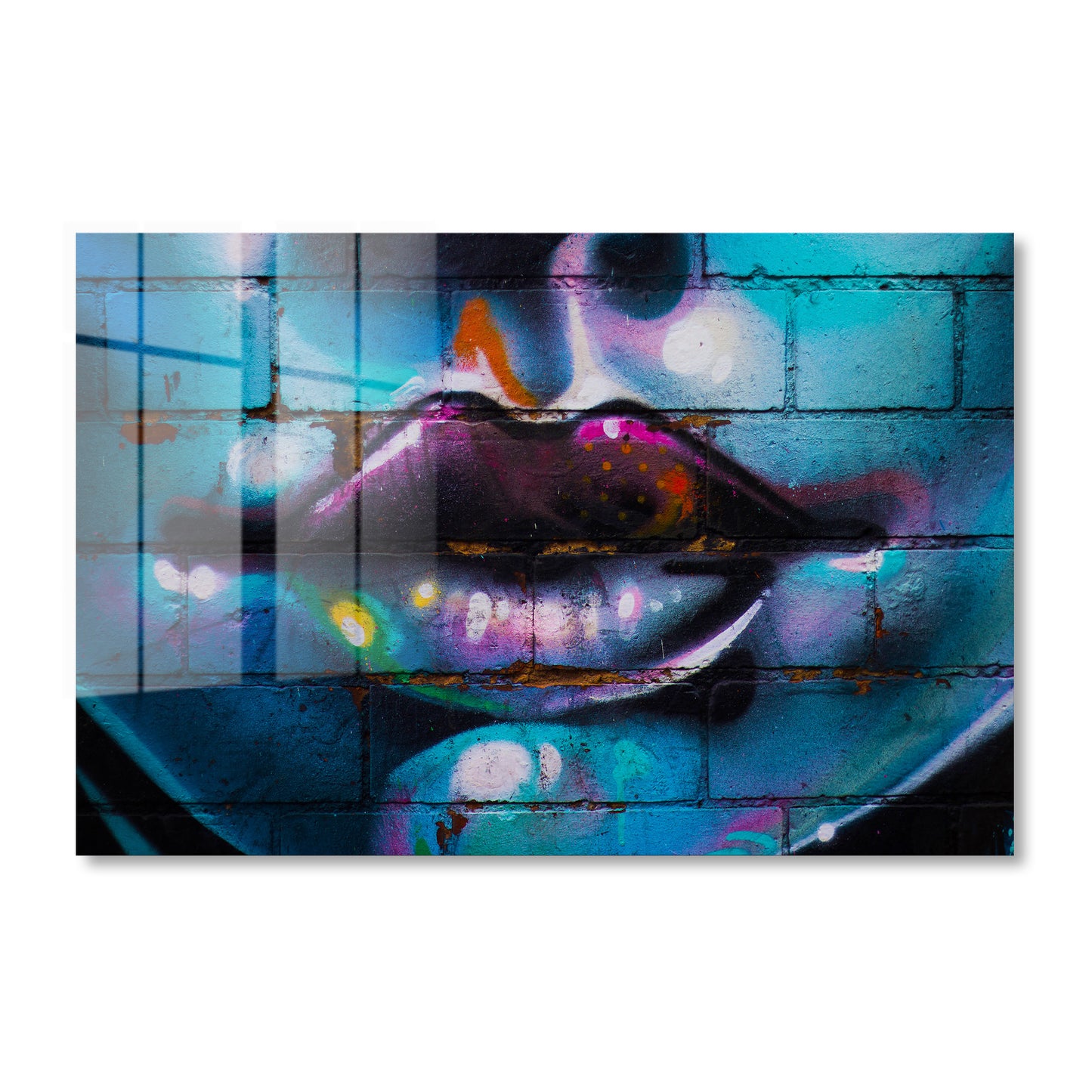 Purple Lips Graffiti Acrylic Art Print