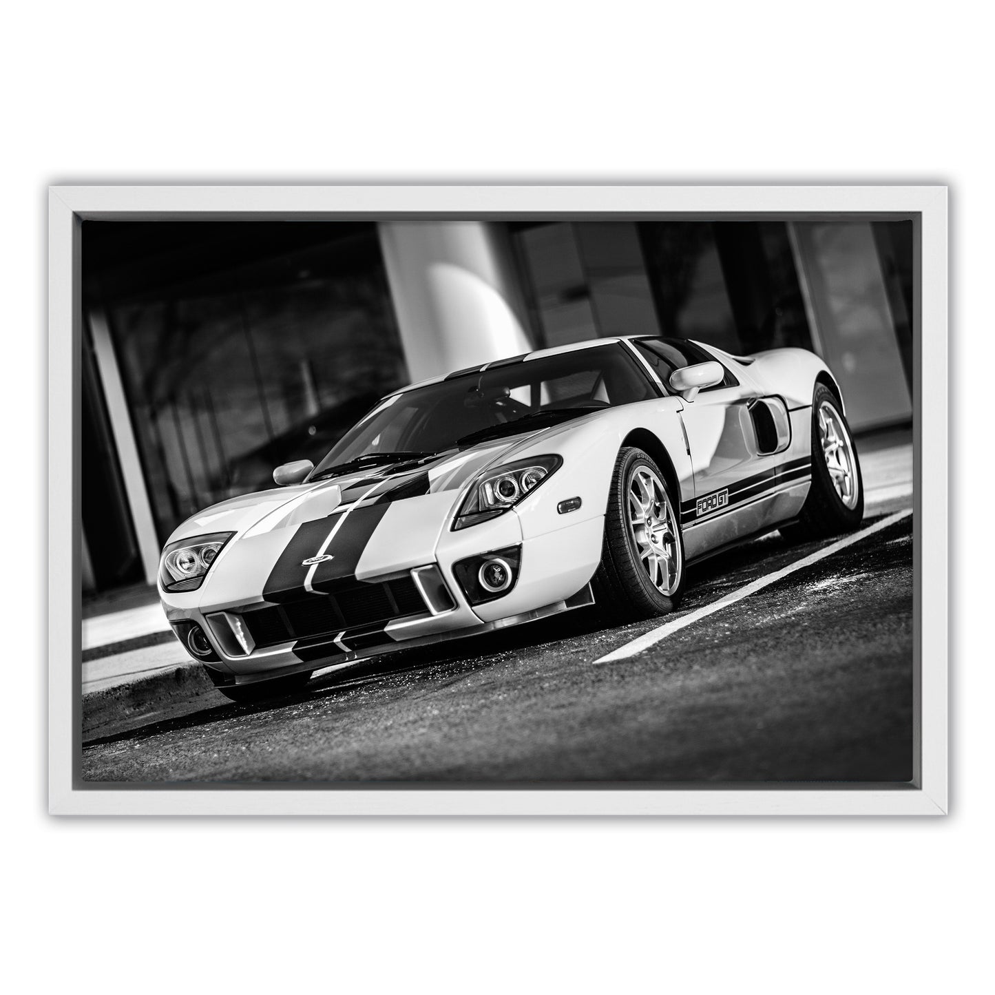 White Ford GT Canvas Art Print