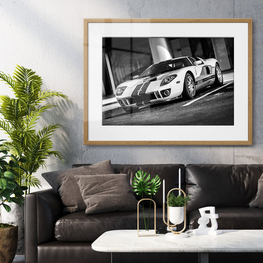 White Ford GT Framed Art Print