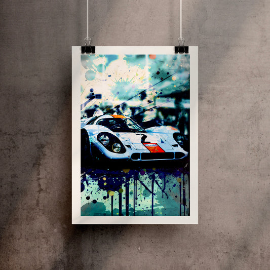 Porsche 917K - 1970 Daytona Winner - Gulf Edition Poster Print
