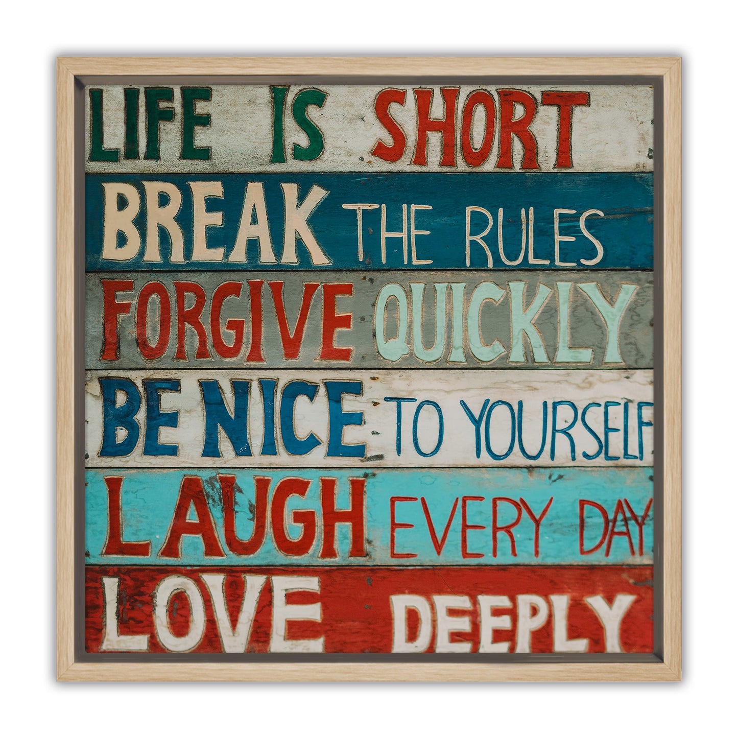 Life is Short Beach Sign Canvas Art Print