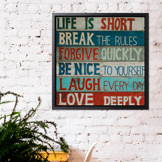 Life is Short Beach Sign Canvas Art Print