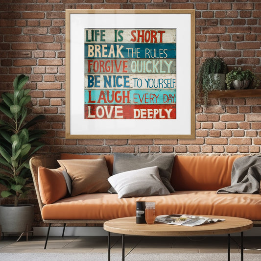 Life is Short Beach Sign Framed Art Print