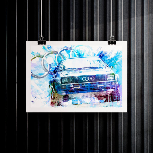 Audi Quattro Rally Car Poster Print