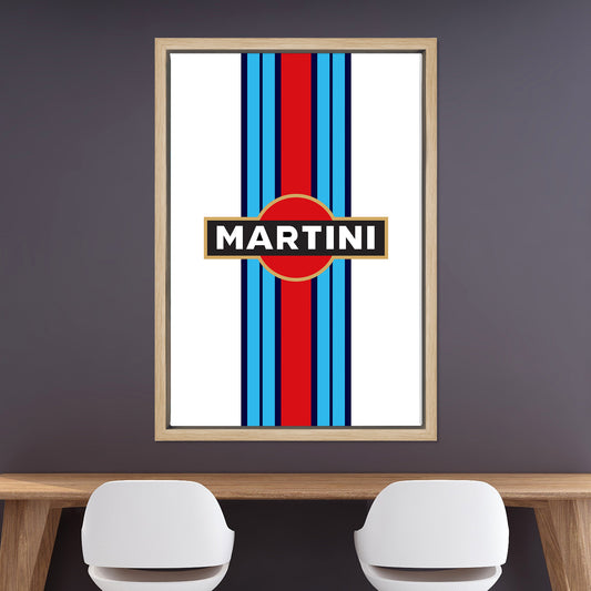Martini Racing Stripes and Logo Canvas Art Print