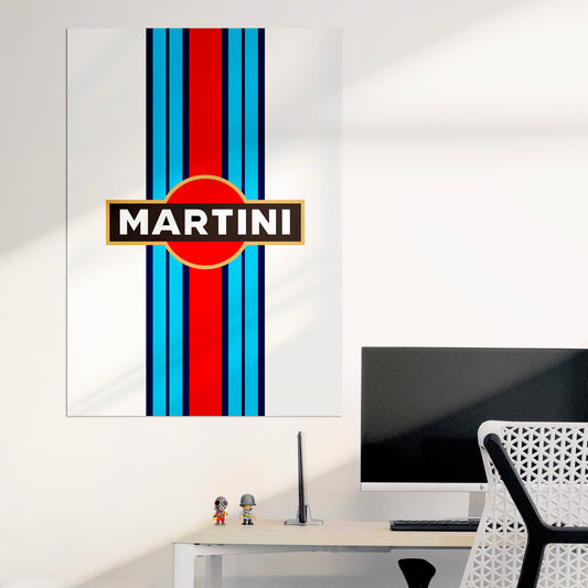 Martini Racing Stripes and Logo Poster Print