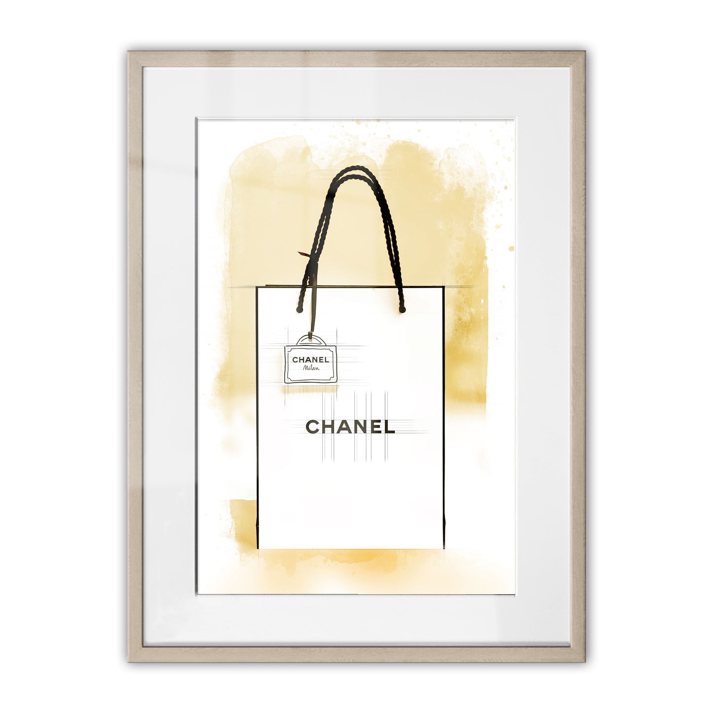 Chanel Paper Bag Watercolour Framed Art Print