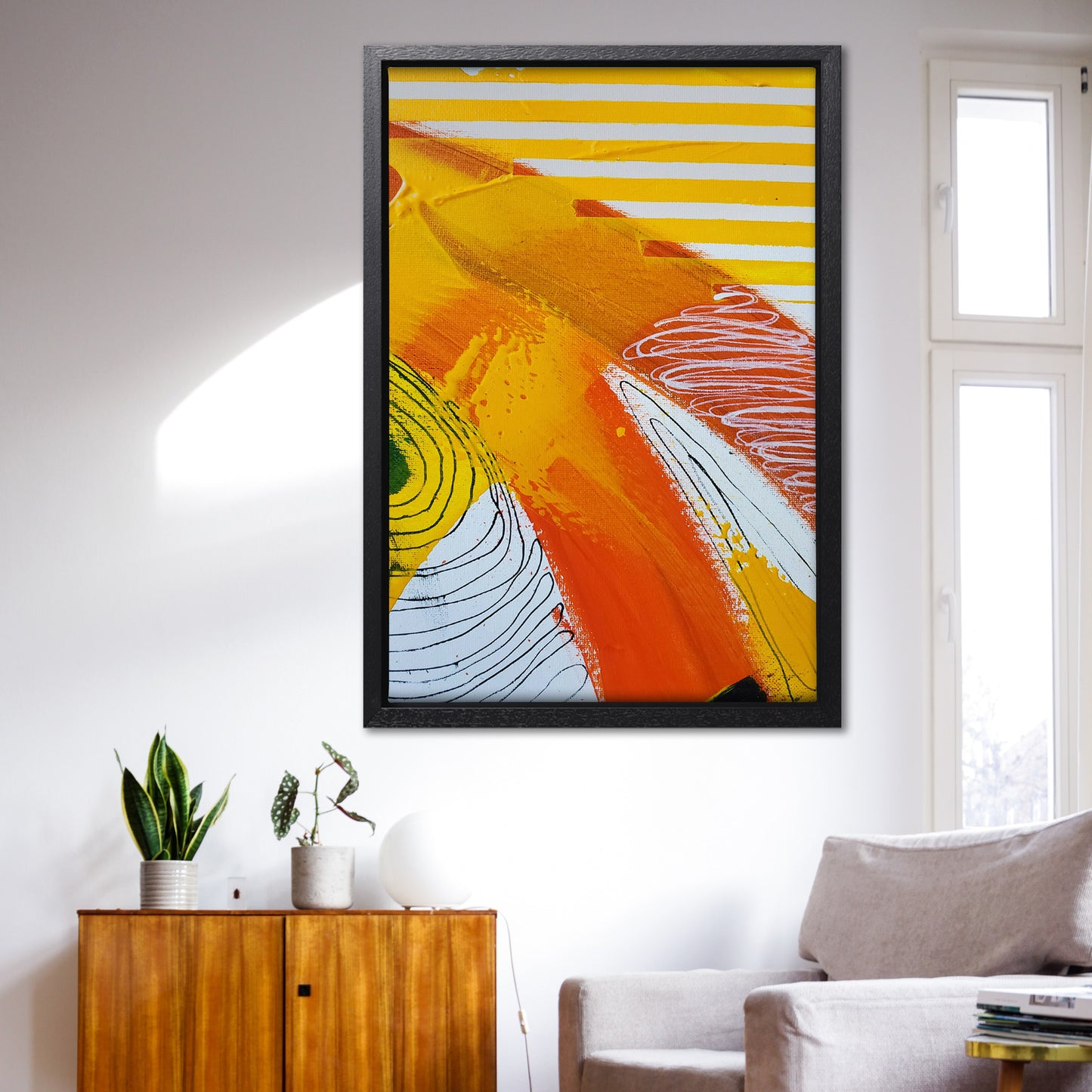 Fragments of Orange Wind Abstract