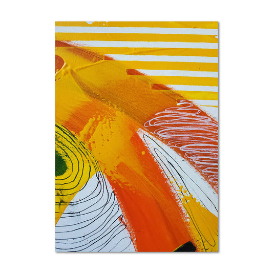 Fragments of Orange Wind Abstract Canvas Art
