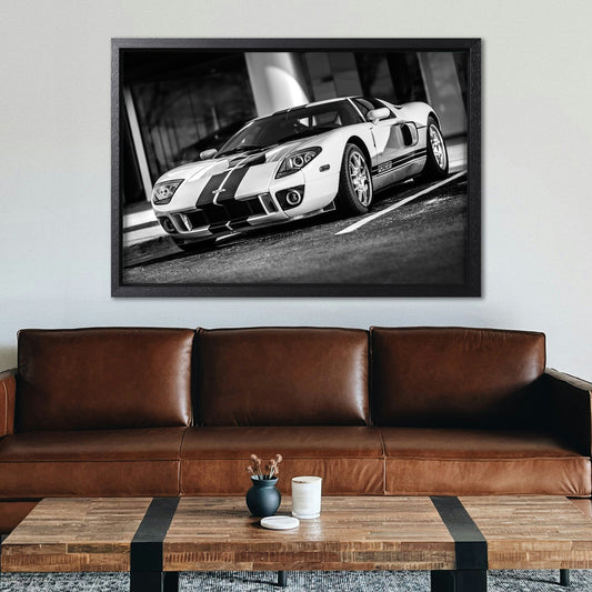 White Ford GT Canvas Art