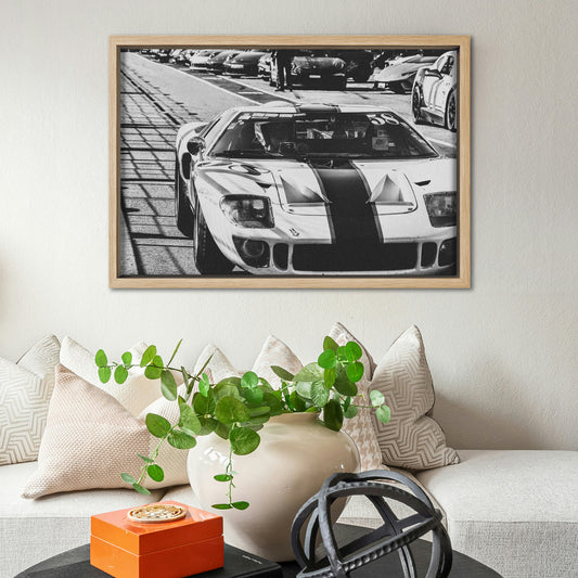 Racetrack White Ford GT Canvas Art