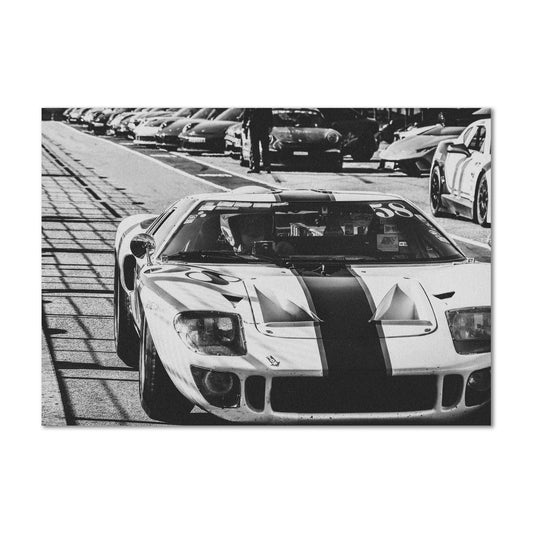 Racetrack White Ford GT Canvas Art