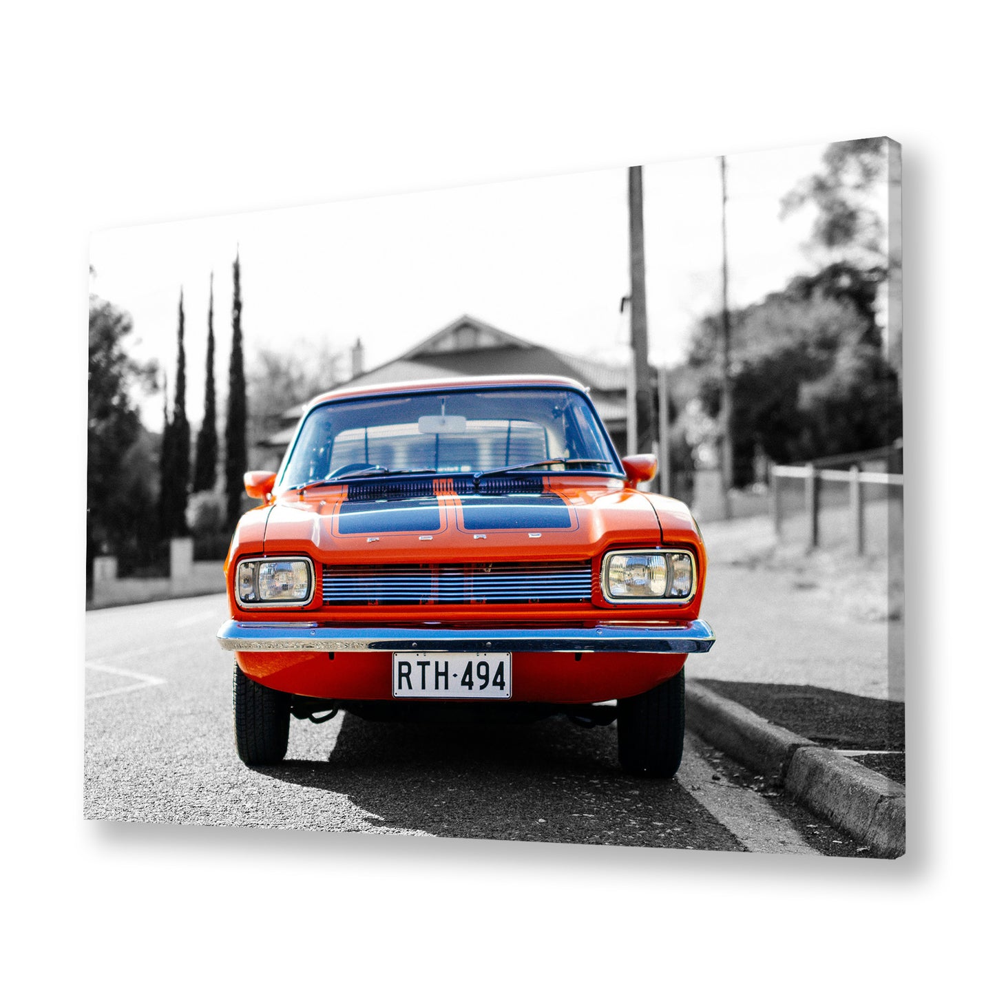 1970s MK1 Ford Capri - Vista Orange Black Stripes