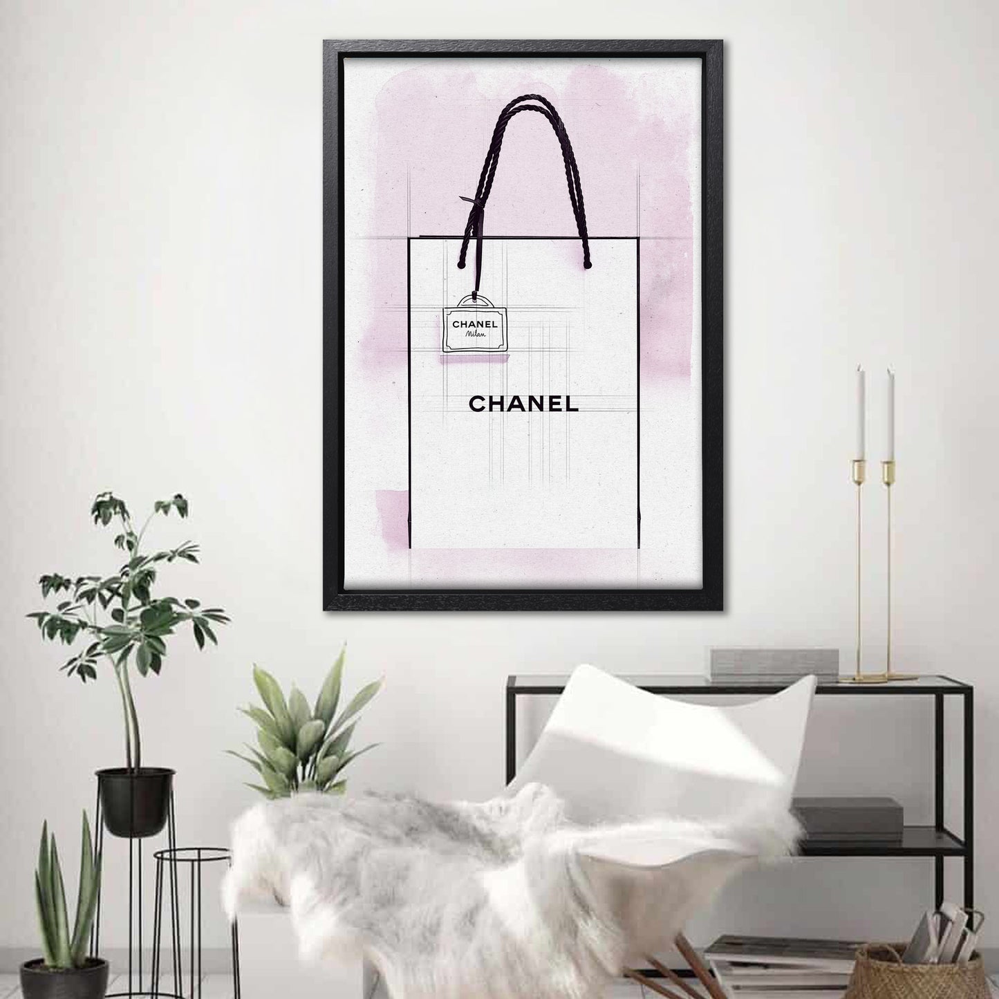 Chanel Paper Bag Watercolour & Line Painting