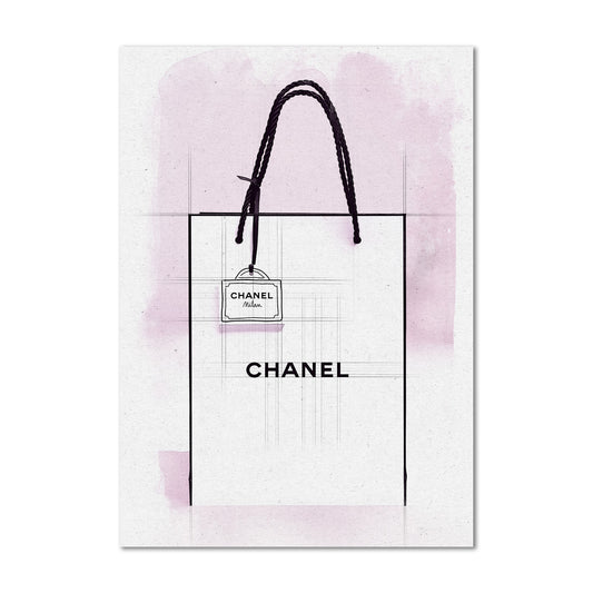 Chanel Paper Bag Watercolour Canvas Art