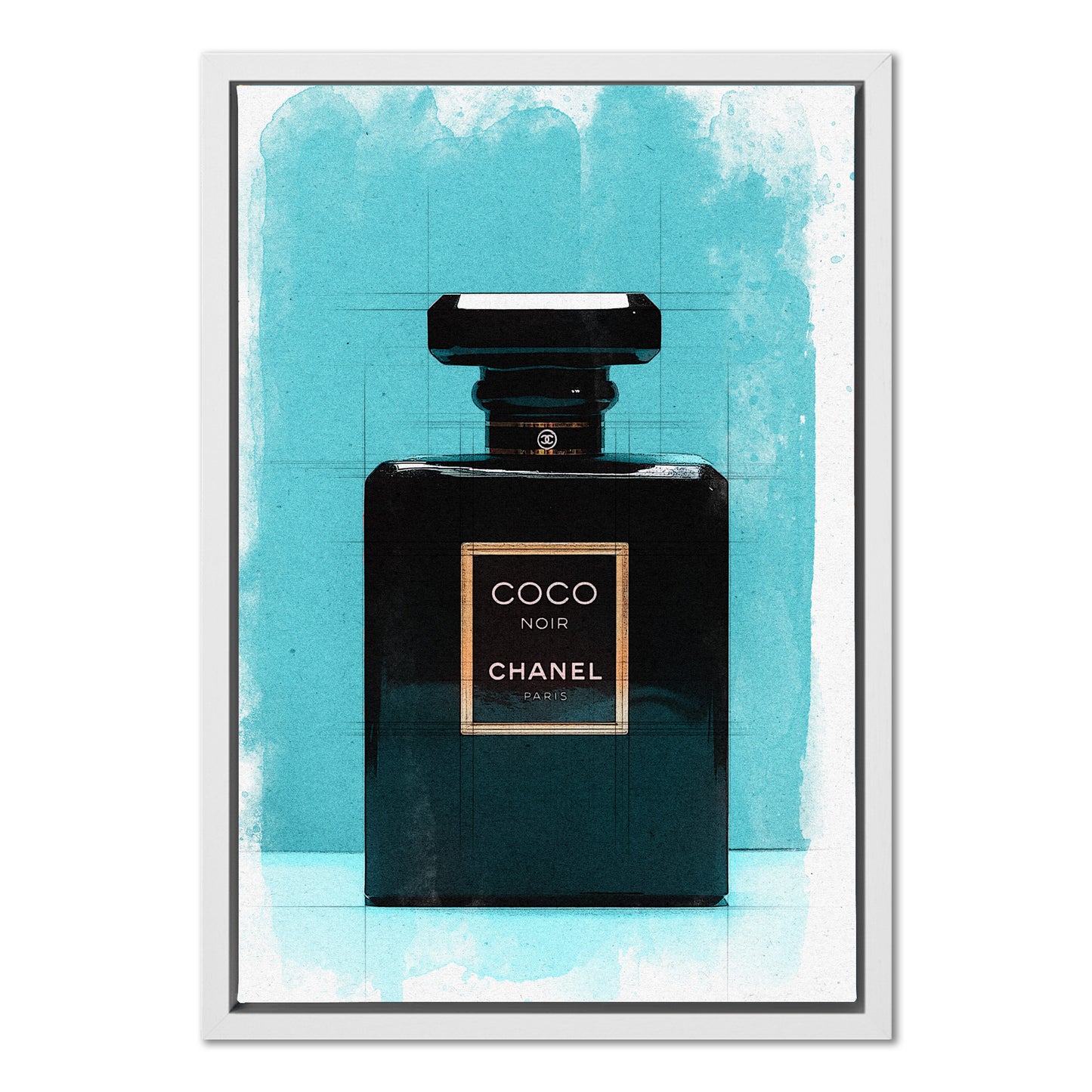 Chanel Coco Perfume Bottle Watercolour & Line Painting