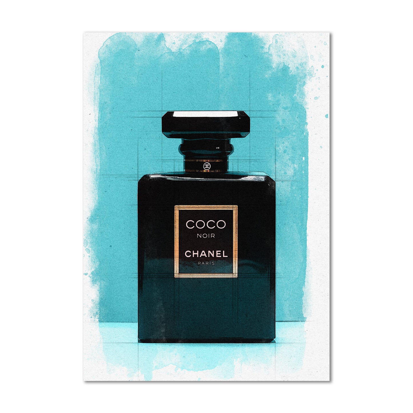 Chanel Coco Perfume Bottle Watercolour & Line Painting