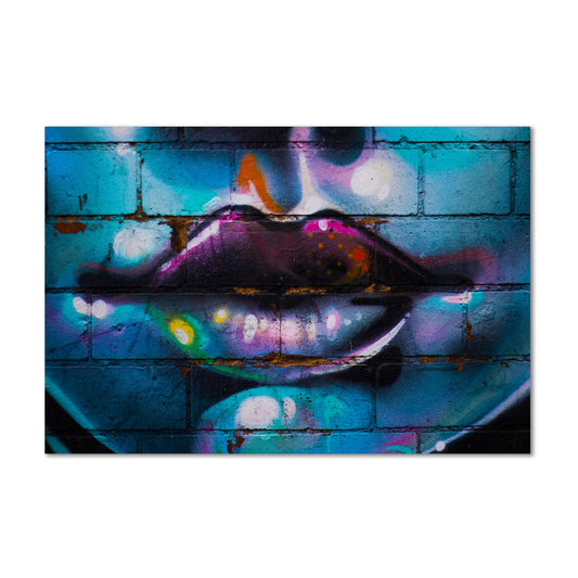 Purple Lips Graffiti Canvas Art