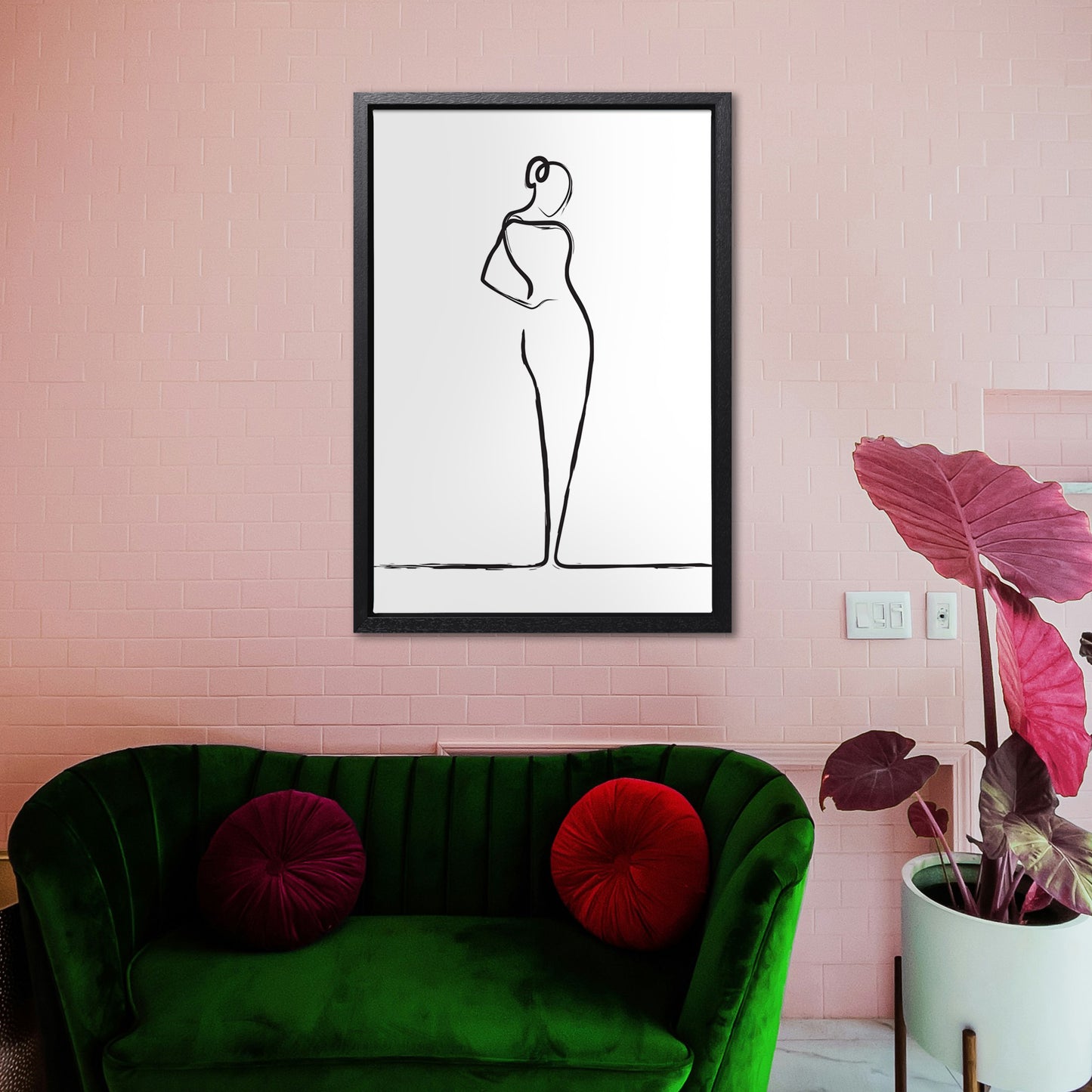 Elegant Woman Line Drawing