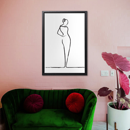 Elegant Woman Line Drawing Canvas Art
