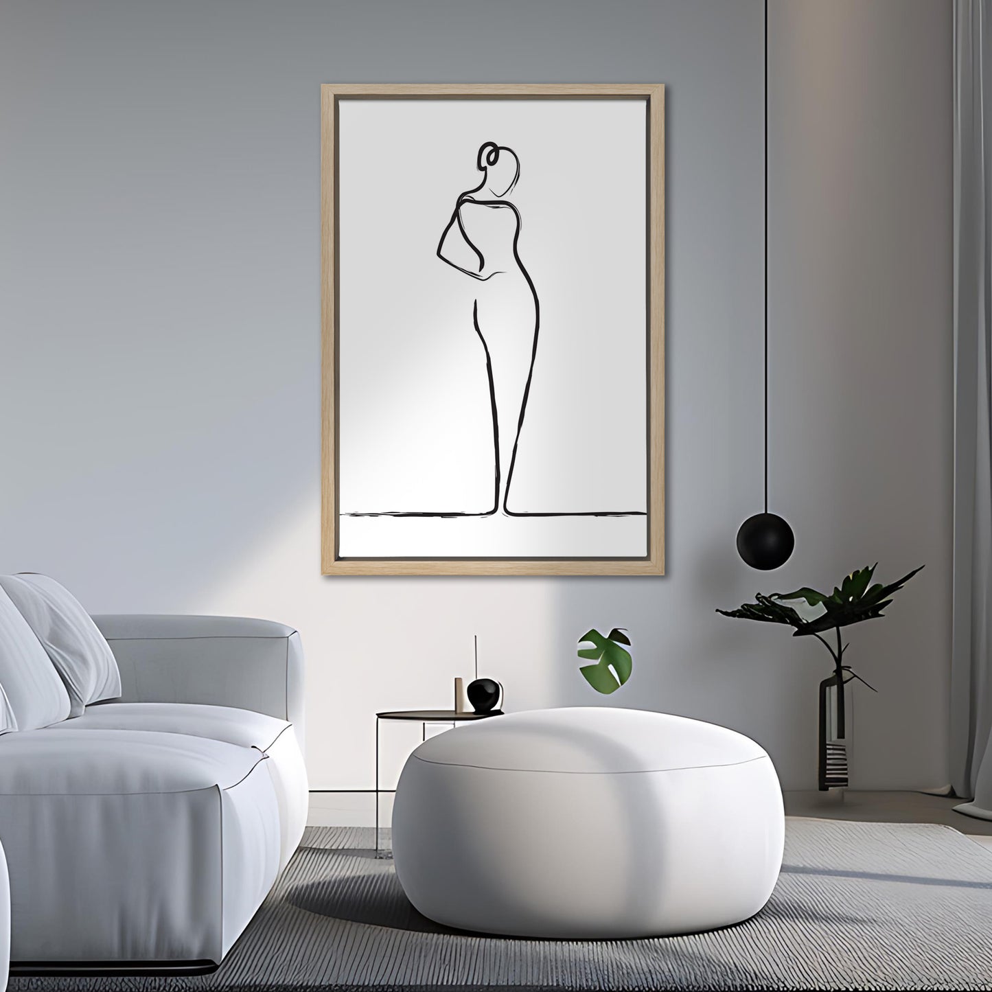 Elegant Woman Line Drawing