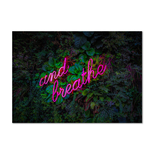 And Breathe Pink Neon Canvas Art