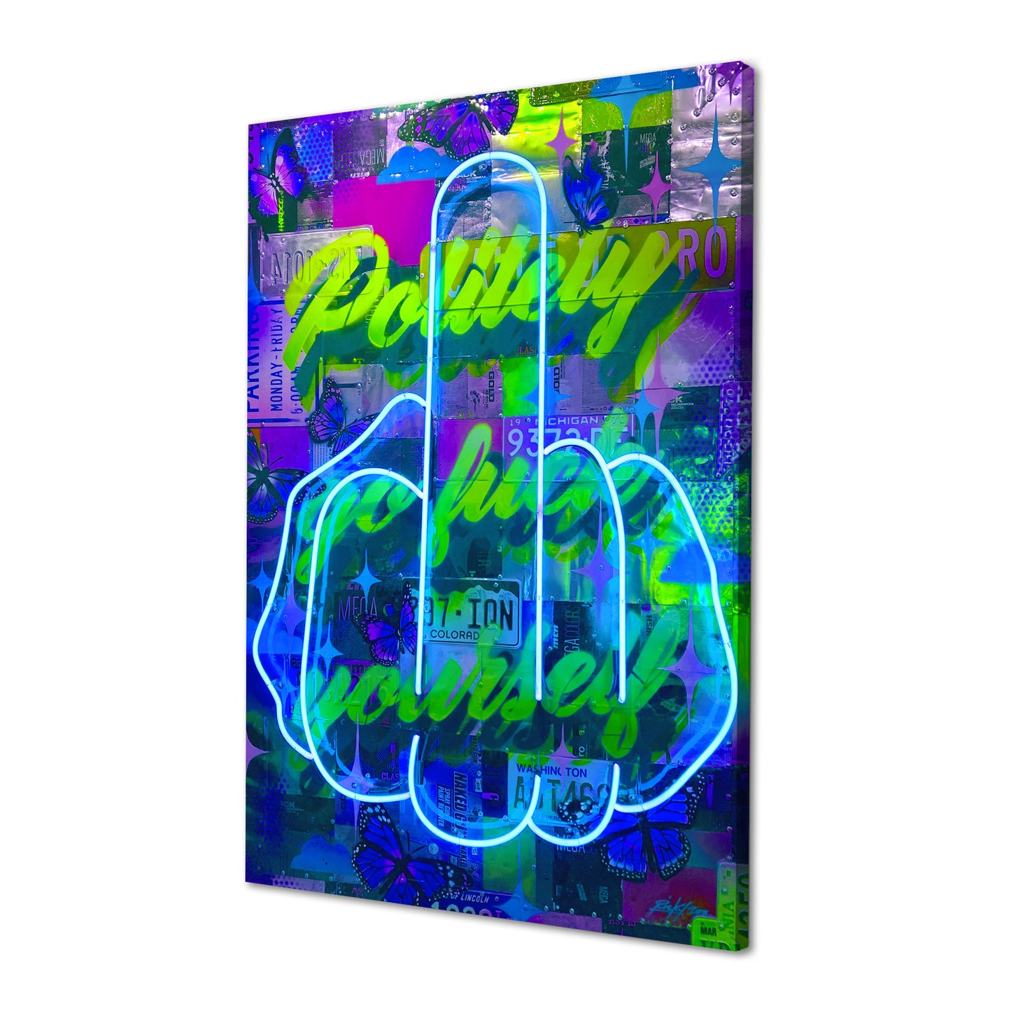 Politely Go F**k Yourself Blue Neon