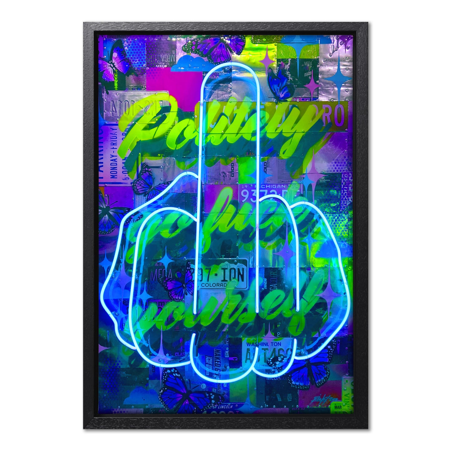 Politely Go F**k Yourself Blue Neon
