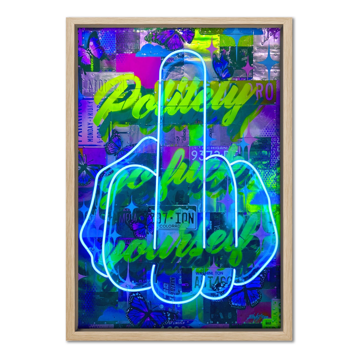 Politely Go F**k Yourself Blue Neon