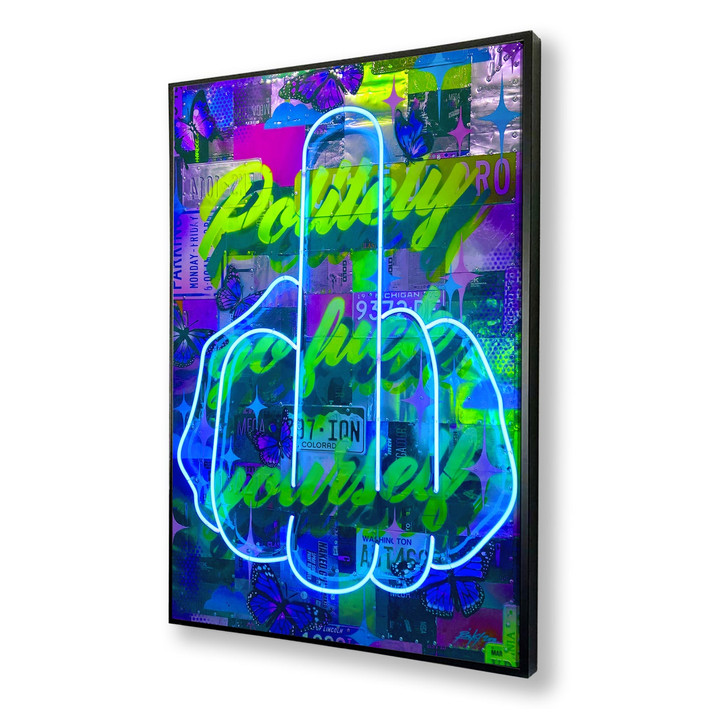 Politely Go F**k Yourself Blue Neon
