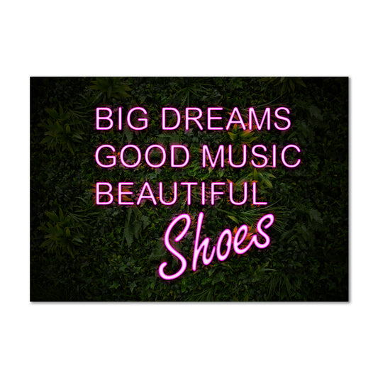 Beautiful Shoes Pink Neon Canvas Art