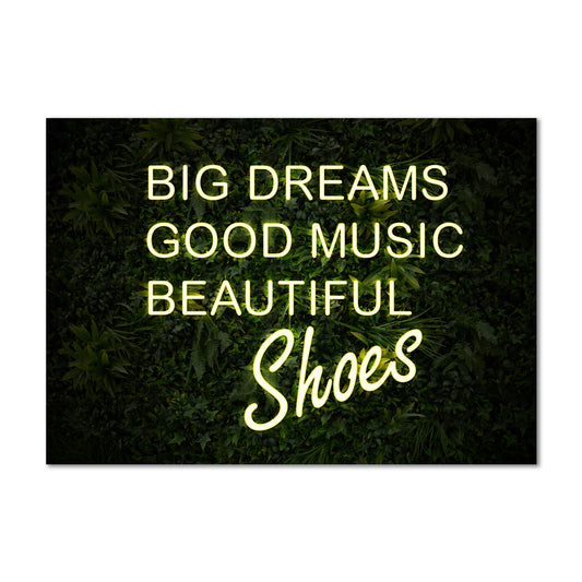 Beautiful Shoes White Neon Canvas Art